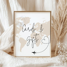 Karten und Geschenke Karte Flugzeug Babyduschplaka Poster