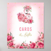 Karten und Geschenke Kinderdusche Rosa Flamingo Ba Poster (Vorne)
