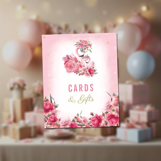 Karten und Geschenke Kinderdusche Rosa Flamingo Ba Poster