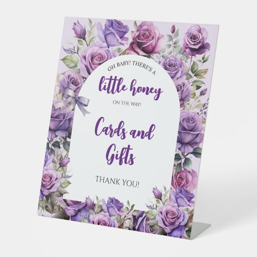 Karten und Geschenke Kleine Honig Lila Rose Kinder Sockelschild (Vorderseite)