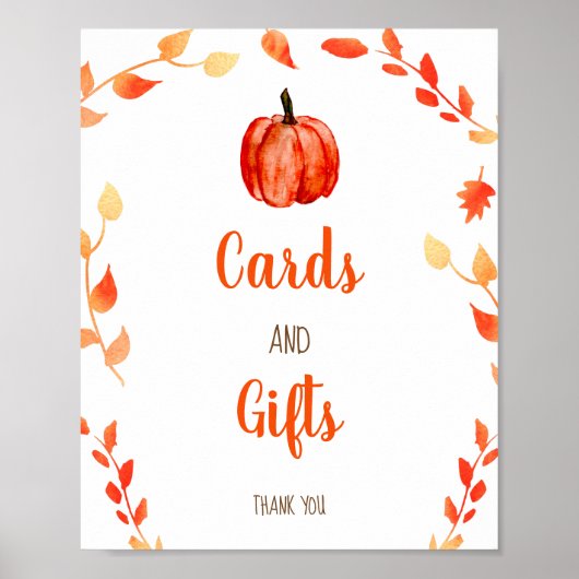 Karten und Geschenke Kleine Pumpkin Fall Babydusch Poster (Vorne)