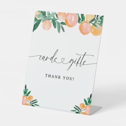 Karten und Geschenke Kleine Süsse Citrus Baby Dusc Sockelschild (Vorderseite)