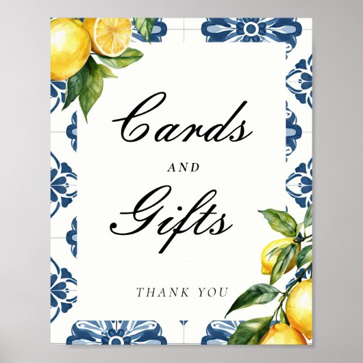 Karten und Geschenke Lemon Positano Brautparty Zei Poster (Vorne)