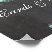 Karten und Geschenke. Mint sukkulent. Hochzeit mit Poster (Ecke)