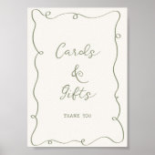 Karten und Geschenke mit handgezeichnetem Rahmen Poster (Vorne)