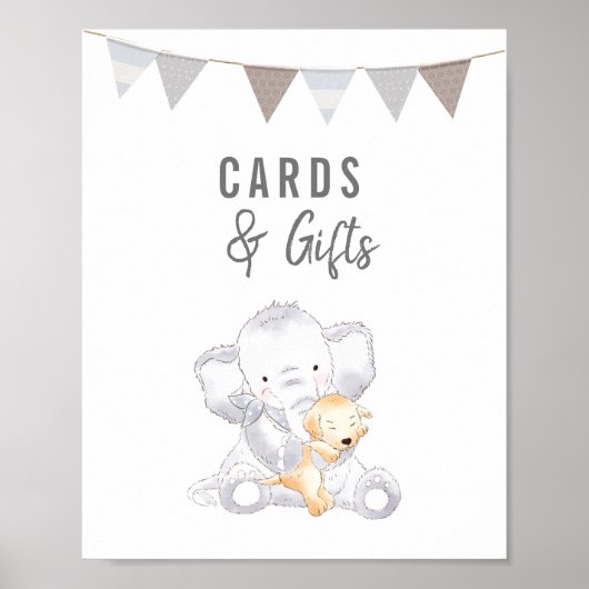 Karten und Geschenke Moderne Elefantengeschlechtsn Poster (Vorne)