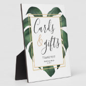 Karten und Geschenke Monstera Leaf Wedding Sign Fotoplatte (Seite)