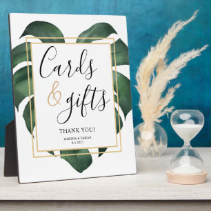Karten und Geschenke Monstera Leaf Wedding Sign Fotoplatte