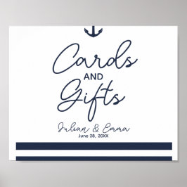 Karten und Geschenke nautische Hochzeitszeichen bl Poster