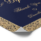 Karten und Geschenke Navy Blue Gold Rose Elegante  Poster (Ecke)