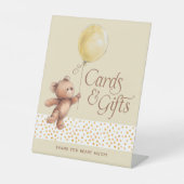 Karten und Geschenke Neutral Teddy Bear Babydusche Sockelschild (Vorderseite)