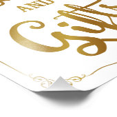 Karten und Geschenke Party Hochzeitszeichen Gold Fotodruck (Ecke)