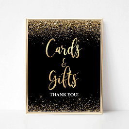 Karten und Geschenke Party Unterschreiben Schwarz  Poster