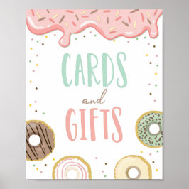 Karten und Geschenke Pink Girl Donut Geburtstagsze Poster