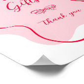 Karten und Geschenke Retro rosa und rot wellig Poster (Ecke)