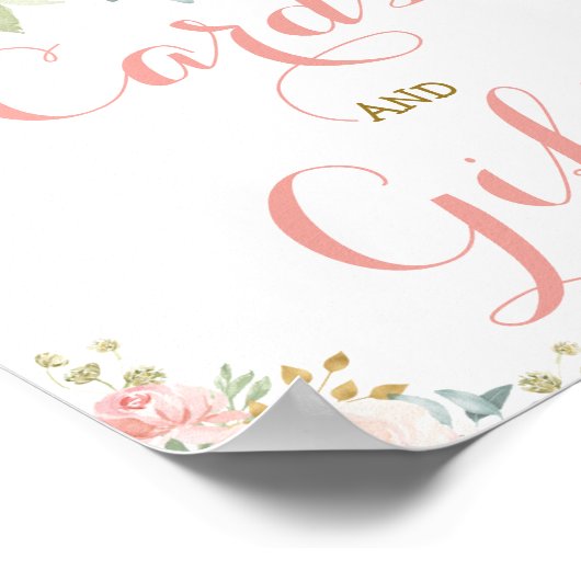 Karten und Geschenke Rosa Blumengrün Gold Poster (Ecke)