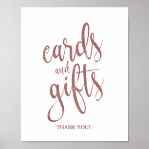 Karten und Geschenke Rose Gold Glitter Hochzeitssc Poster