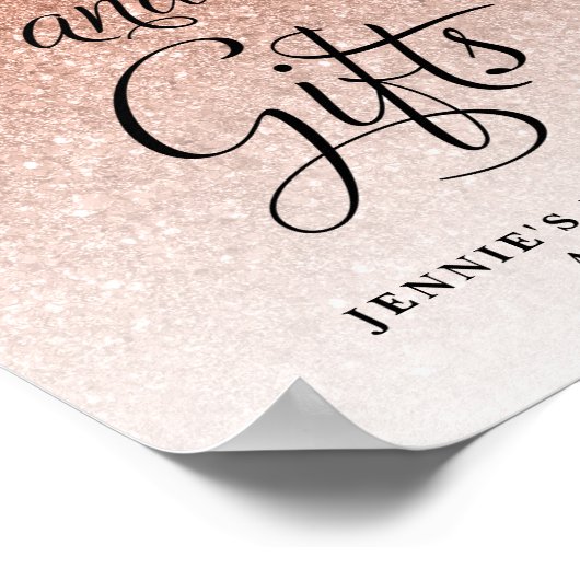 Karten und Geschenke, Rose Gold Glitzer Display Poster (Ecke)