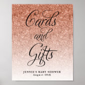 Karten und Geschenke, Rose Gold Glitzer Display Poster (Vorne)