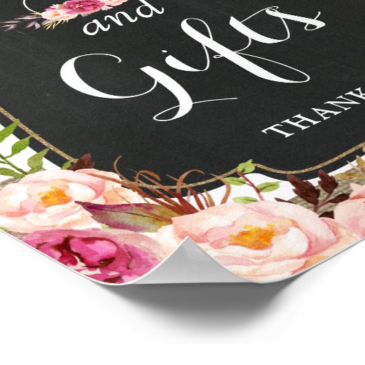 Karten und Geschenke rustikale Burlap Floral Weddi Poster (Ecke)