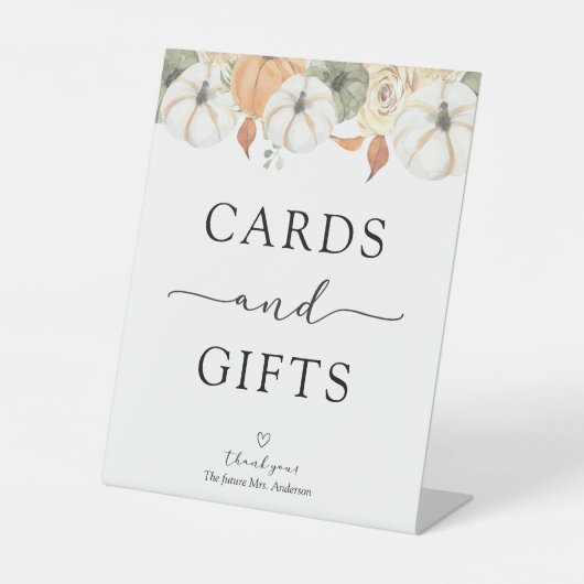 Karten und Geschenke Rustikale Herbstsignatur Sockelschild (Vorderseite)