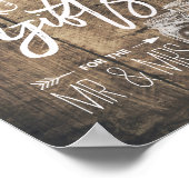 Karten und Geschenke Rustikale Hochzeit Holz Mason Poster (Ecke)