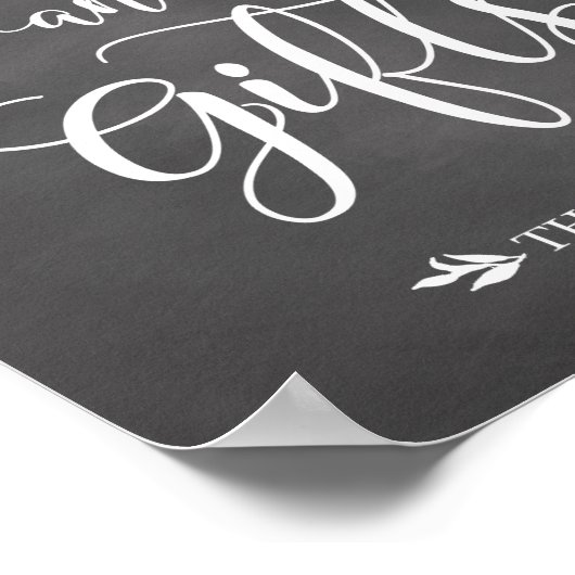 Karten und Geschenke rustikale Hochzeitszeichen Poster (Ecke)