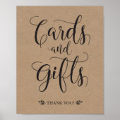 Karten und Geschenke rustikale Hochzeitszeichen Poster (Vorne)