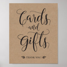 Karten und Geschenke rustikale Hochzeitszeichen Poster