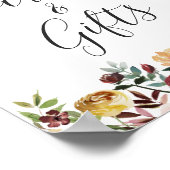 Karten und Geschenke Rustikaler Fall Burgund Blume Poster (Ecke)