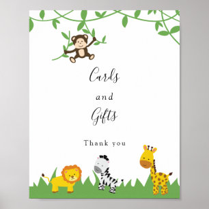 Karten und Geschenke Safari Baby Duschtiere Jungle Poster