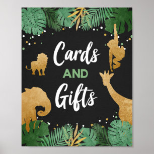 Karten und Geschenke Safari Tiere Gold Geburtstags Poster