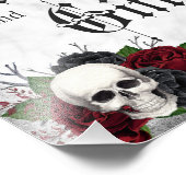 Karten und Geschenke, Schädel und Rose, gotische H Fotodruck (Ecke)