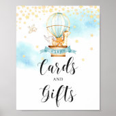 Karten und Geschenke Schild Baby Dusche Heißluftba (Vorne)