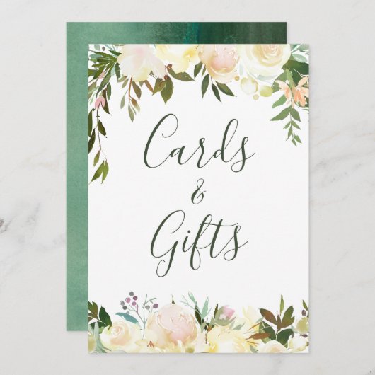 Karten und Geschenke Schildkarte Rustikale Grüne (Vorne/Hinten)