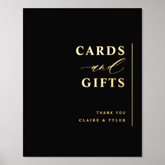 Karten und Geschenke Schwarz und Real Foil Hochzei Foliendrucke (Vorderseite)