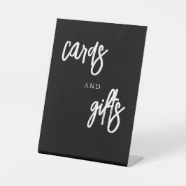 Karten und Geschenke Schwarz-Weiß-Hochzeitstisch Sockelschild