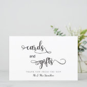 "Karten und Geschenke" Schwarz-weißes modernes Hoc (Stehend Vorderseite)