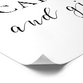 Karten und Geschenke. Schwarzweißzeichen Poster (Ecke)