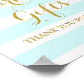 Karten und Geschenke Signieren Blaue Streifen Gold Poster (Ecke)