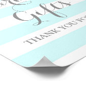 Karten und Geschenke Signieren Blaue Streifen Silv Poster (Ecke)