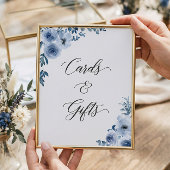 Karten und Geschenke signieren Bohemisches blaues  Poster