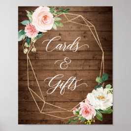 Karten und Geschenke signieren rustikale Holz geom Poster