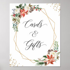 Karten und Geschenke Signieren Weihnachten Poinset Poster