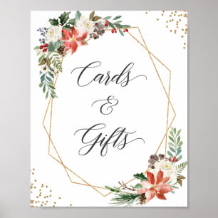 Karten und Geschenke Signieren Weihnachten Poinset Poster