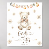 Karten und Geschenke signieren Winter Teddy Bear B Poster (Vorne)