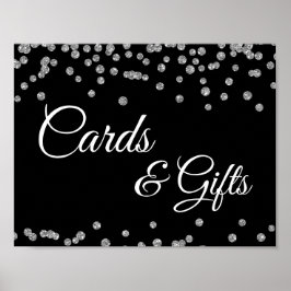 Karten und Geschenke Silver Imitate Glitzer Confet Poster