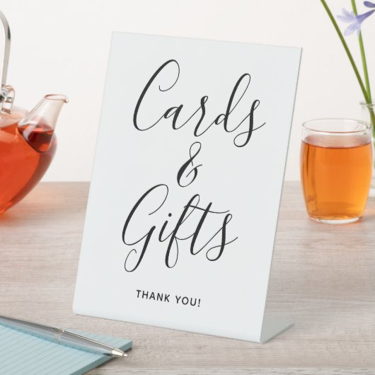 Karten und Geschenke Skriptkalligrafie Hochzeit Sockelschild (In Situ)