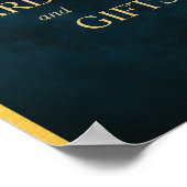 Karten und Geschenke Smaragdgoldenes Velvet Hochze Poster (Ecke)