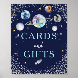 Karten und Geschenke Space Galaxy Geburtstagsparty Poster